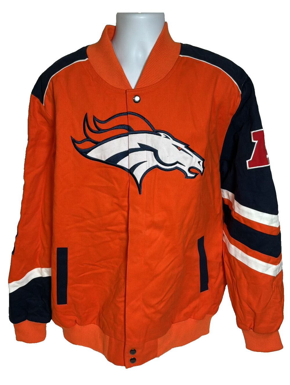 Denver Broncos NFL Snap Varsity Jacket Coat G-III Sports Carl Banks Mens XXL NWT